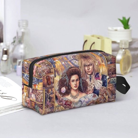 RARE Labyrinth Sarah & Jareth Travel Bag Jim Henson LARGE Cosmetics Toiletries - Picture 5 of 6